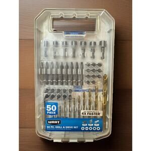 🛠 HART 50 Pc Drill & Drive Set HADVM50 Torx Hex Titanium Bits & Case 🆕 NEW! 🆕